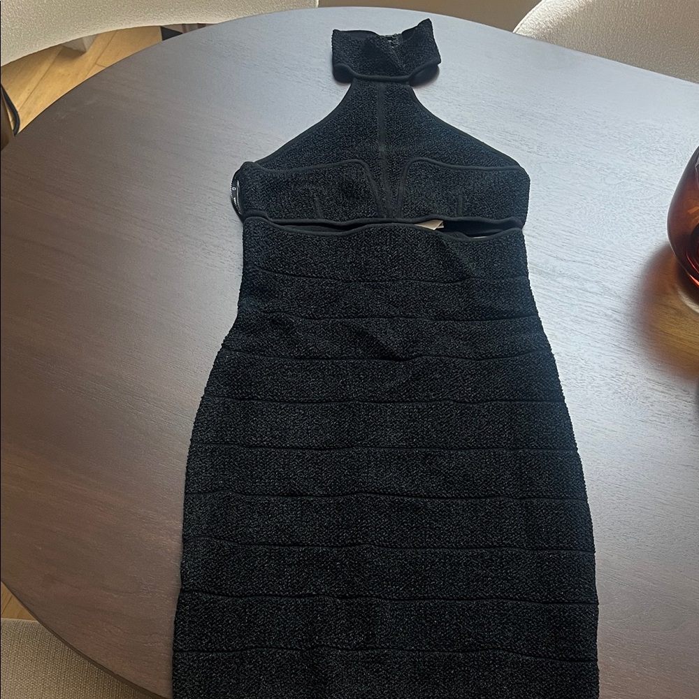 Herve Leger Black Backless Dress